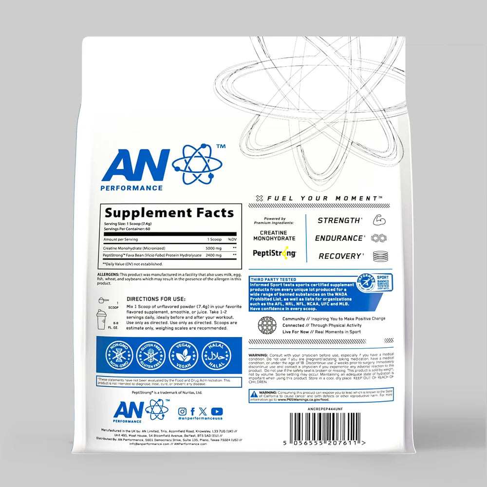 CREATINE MONOHYDRATE +PEPTIDE (60servings)