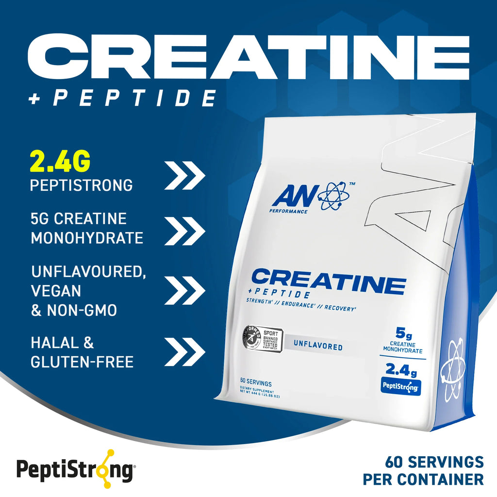 CREATINE MONOHYDRATE +PEPTIDE (60servings)