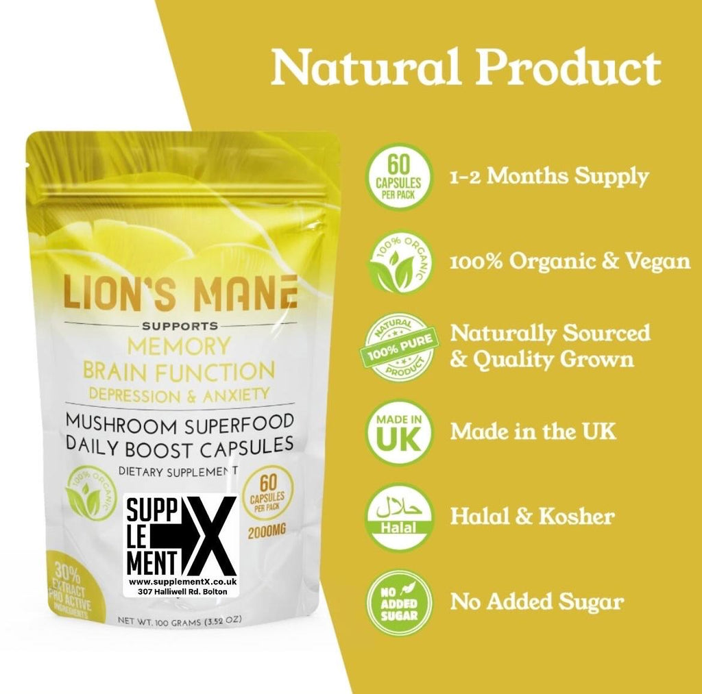 LIONS MANE (60caps) 2000mg