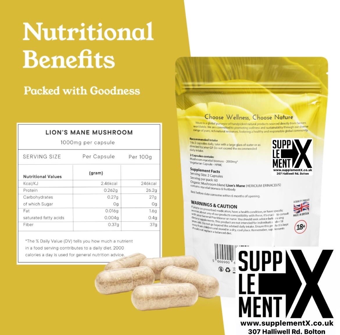 LIONS MANE (60caps) 2000mg